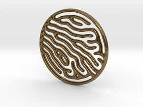 Reaction Diffusion Pendant in Natural Bronze