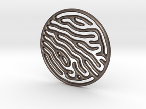 Reaction Diffusion Pendant in Polished Bronzed Silver Steel