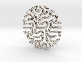 Reaction Diffusion Pendant II in Rhodium Plated Brass