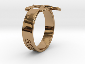 PI Ring Size8 in Polished Brass