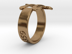 PI Ring Size6 in Natural Brass