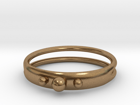 Ring with beads, open back in Natural Brass