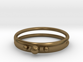 Ring with beads, open back in Natural Bronze