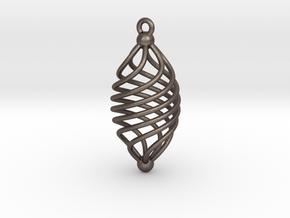 EARRING TWISTED in Polished Bronzed Silver Steel