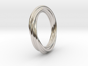 Twisted ring in Rhodium Plated Brass