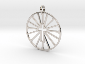 Cross Wheel in Rhodium Plated Brass