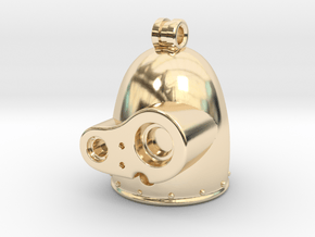Laputian Sentry Head Pendant in 14k Gold Plated Brass