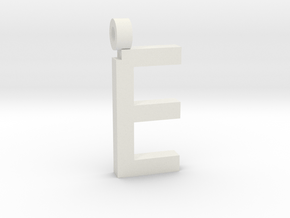 Letter E Necklace in White Natural Versatile Plastic