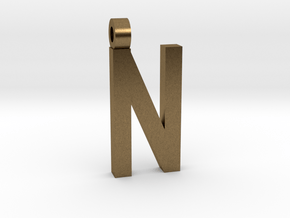 Letter N Necklace in Natural Bronze