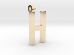 Letter H Necklace in 14K Yellow Gold