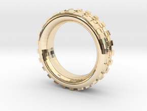 Mechawheel Ring - Size 7 in 14k Gold Plated Brass