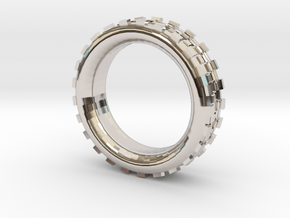 Mechawheel Ring - Size 7 in Rhodium Plated Brass
