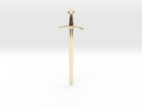 The Footman's Blade - Classic Sword Pendant in 14k Gold Plated Brass