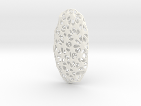 Voronoi Pendant in White Processed Versatile Plastic