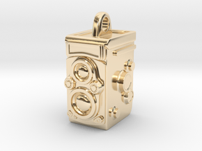 Rolleiflex Camera Pendant in 14k Gold Plated Brass