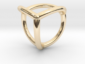 0070 Stereographic Polyhedra - Tetrahedron in 14K Yellow Gold