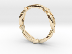 Jesus Fish Eternity Style Ring size 7 in 14k Gold Plated Brass