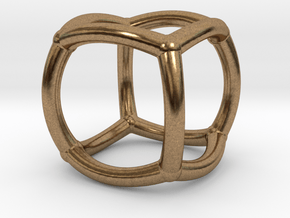 0071 Stereographic Polyhedra - Cube in Natural Brass