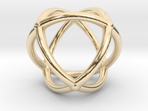 0072 Stereographic Polyhedra - Octahedron in 14k Gold Plated Brass