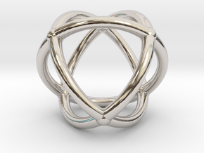 0072 Stereographic Polyhedra - Octahedron in Rhodium Plated Brass