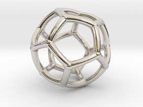 0073 Stereographic Polyhedra - Dodecahedron in Rhodium Plated Brass