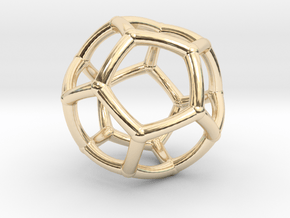 0073 Stereographic Polyhedra - Dodecahedron in 14k Gold Plated Brass
