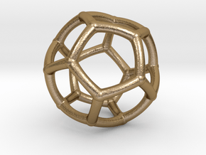 0073 Stereographic Polyhedra - Dodecahedron in Polished Gold Steel