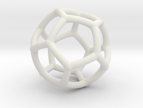 0073 Stereographic Polyhedra - Dodecahedron in White Natural Versatile Plastic