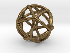 0074 Stereographic Polyhedra - Icosahedron in Natural Bronze