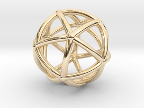 0074 Stereographic Polyhedra - Icosahedron in 14k Gold Plated Brass