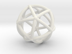 0074 Stereographic Polyhedra - Icosahedron in White Natural Versatile Plastic