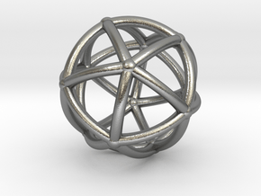 0074 Stereographic Polyhedra - Icosahedron in Natural Silver