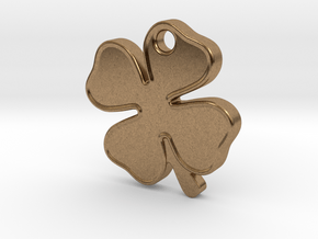 Four Leaf Clover, Lucky Charm in Natural Brass