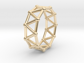 0341 Decagonal Antiprism V&E (a=1cm) #002 in 14K Yellow Gold