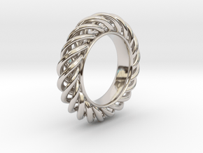 Spiral Ring Size 7 in Rhodium Plated Brass