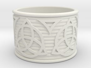 Celtic Ring size 14 in White Natural Versatile Plastic