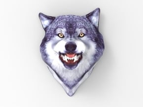 Courage Wolf Head  in Full Color Sandstone