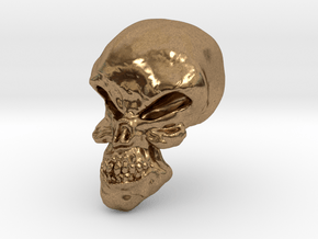 Little Scary Skull in Natural Brass