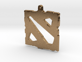 Dota 2 - Logo Pendant in Natural Brass
