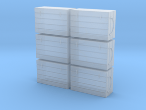 S 6 Fish Crates in Tan Fine Detail Plastic
