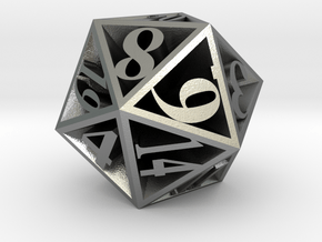 20 Sided Die in Natural Silver