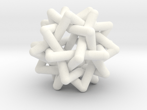Six Tangled Stars in White Processed Versatile Plastic