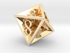 8 Sided Die in 14K Yellow Gold