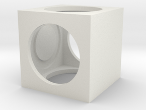 Moving Cube  in White Natural Versatile Plastic