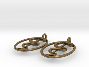 Rod Of Asclepius Earrings - Mini in Polished Bronze