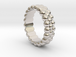 RING BUBBLES 29 - ITALIAN SIZE 29 in Rhodium Plated Brass