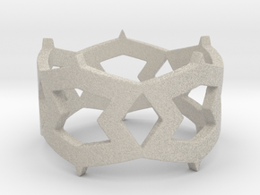 Rhombus and other shapes Ring Size 11 in Natural Sandstone
