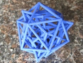 Platonic Tangle #2 in Blue Processed Versatile Plastic