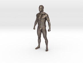 Man body in 8cm Passed in Polished Bronzed Silver Steel