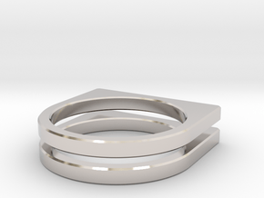 Layer Ring(s) (US Size 6.5) in Rhodium Plated Brass